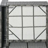 Outsunny Ensemble salon de jardin 7 pièces modulables table basse plateau verre trempé coussins déhoussables inclus gris(m-8)