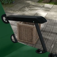 Outsunny 2 Pack 2 in 1 Sun Lounger Folding Reclining Chairs Garden Outdoor Camping Adjustable Back with Pillow, Green(m-7)