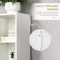 kleankin Tall Bathroom Cabinet with Adjustable Shelves, 5-Tier Modern Freestanding Tallboy with Storage Cabinets, White(m-7)