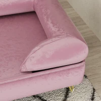 PawHut Cat Sofa Pet Couch w/ Removable Backrest, Soft Cushion, Washable Cover, for Small and Medium Sized Dogs, Pink(m-8)