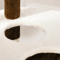PawHut Torre para Gatos Grande 65x50x153 cm con Múltiples Plataforma Poste Hamaca Bolas de Juguete y Cueva  Marrón(m-8)