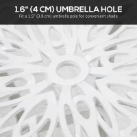 Outsunny Cast Aluminium Bistro Table, Outdoor Square Side Table with Umbrella Hole, Garden Table for Balcony, White(m-4)