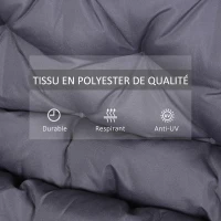 Outsunny Coussin Matelas Assise Dossier pour Banc de Jardin balancelle canapé 2 Places Grand Confort 132 x 110 x 10 cm Gris(m-4)