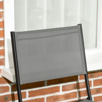 Outsunny Set da Giardino 3 Pezzi in Acciaio con 2 Sedie Pieghevoli in Tessuto Traspirante e Tavolo Rotondo(m-7)