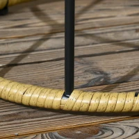 Outsunny Lot de 2 tables basses gigognes de jardin table d'appoint ronde encastrables résine tressée imitation rotin kaki foncé(m-8)