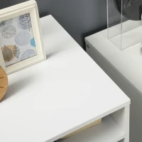 Vinsetto Cassettiera Ufficio con 4 Ruote 4 Ripiani 3 Cassetti, Schedario Portadocumenti in Legno MDF, 38x40x86.8 cm, Bianco(m-8)