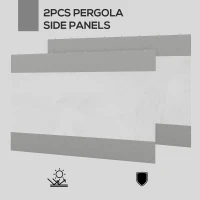 Outsunny Set of Two 3 x 2m Replacement Pergola Panels - Grey(m-4)