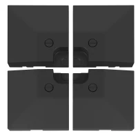 Outsunny 4 Pieces Fillable Parasol Base, Heavy Duty Umbrella Weights for Cross Stand, Square Holder for Cantilever Parasol, Total 120KG Sand/ 80L Water Filled (Metal Pole & Cross Stand NOT INCLUDED)(m-12)