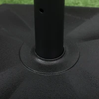Outsunny Pied de parasol base de parasol en polyéthylène pour mât Ø 32, 34 et 38 mm - 46 x 46 x 39 cm noir(m-7)