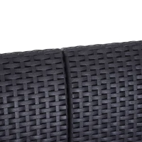 Outsunny Salon de Jardin 4 pers. 4 pièces Style Contemporain Coussins Grand Confort Inclus Polyester Gris Clair résine tressée Noir(m-7)