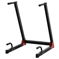 HOMCOM Dip Station per Allenamento Casa o Palestra, Stazione Fitness in Acciaio, 83x72x98cm - Rosso e Nero(m-10)