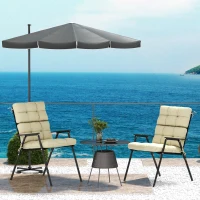 Outsunny 2-Piece Seat Cushion Replacement with Backrest, Garden Patio Chair Cushions Set with Ties, Beige(m-7)