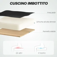 HOMCOM Sedia da Ufficio ad Altezza Regolabile con Funzione di Inclinazione, in Pelle PU, 61x62x95-105 cm, Nero(m-5)