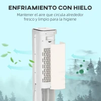 HOMCOM Climatizador Evaporativo Bajo Consumo 75W Altura 86 cm Oscilante con Control Remoto Depósito 5L 3 Modos 3 Velocidades Temporizador 12h y Pantalla LED Táctil 23x29x86 cm Blanco(m-7)