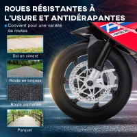 HOMCOM Moto électrique pour enfants 3 roues 6 V 2,5 Km/h musique interface USB  82,5 x 42 x 54 cm rouge(m-5)