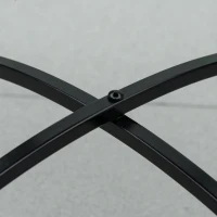 Outsunny Tavolo da Giardino Rotondo in Metallo e Mosaico per Esterno e Interno, Ф60x71cm, Nero(m-9)