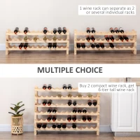 HOMCOM Three-Tier, 36 Bottle Wooden Wine Rack - Natural(m-4)