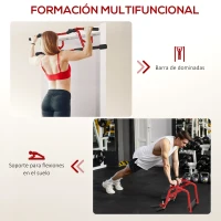 SPORTNOW Barra de Dominadas de Pared Carga 150 kg para Ejercicio y Entrenamiento en Casa Gimnasio Rojo y Negro(m-4)