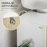 kleankin Mueble para Debajo del Lavabo Armario Bajo con 2 Puertas Estante y Patas de Acero 60x30x60 cm Roble y Blanco(m-6)