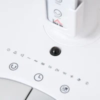 HOMCOM 9'' Air Circulator Fan 3 Speed 3 Mode, 70° Oscillation 90° Vertical Tilt, Height Adjustable, Remote Controller, for Living Room, Bedroom, Office, Black and White(m-9)