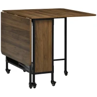 HOMCOM Six-Person Drop Leaf Dining Table - Brown/Black(m-1)