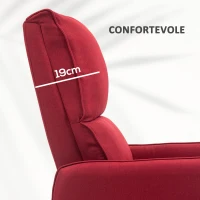 HOMCOM Poltrona Alzapersona Elettrica Reclinabile con Telecomando e Tasca in Tessuto, Rosso(m-6)