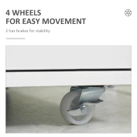 Vinsetto Seven-Drawer Filing Cabinet, with Wheels - White(m-6)