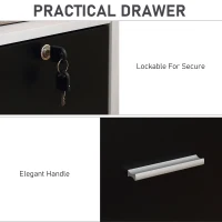 HOMCOM Multi-Compartment Office Storage Cabinet, with File Hangers - Black/White(m-5)