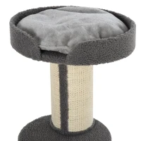 PawHut Árbol para Gatos Altura 91 cm de 3 Niveles con Nido Plataforma y Poste de Sisal 45x45x91 cm Gris(m-8)