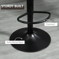 HOMCOM Bar Stools Set of 2, Swivel Counter Height Barstools with Back, Adjustable Bar Chairs, Breakfast Dining Stools for Kitchen Island Counter with Adjustable Steel Footrest & Base, Brown(m-7)