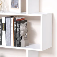 Homcom Bibliothèque Étagère Zig Zag en Bois Blanc 80 x 25 x 192 cm(m-9)
