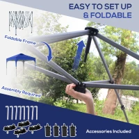 Outsunny 3 x 3(M) Pop Up Gazebo, UPF 50+ Foldable Canopy Tent with Wheeled Carrybag, 4 Leg Weight Bags, Height Adjustable Marquee Shelter 1 person easy setup for Outdoor Garden Patio Party, Blue(m-5)