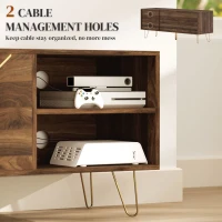 HOMCOM TV Stand Cabinet for up to 60 Inch TV, Modern 130cm TV Unit with Adjustable Shelves and Hairpin Legs, Double Door TV Cabinet for Living Room, Bedroom, Brown(m-6)