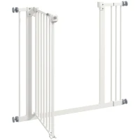 PawHut Adjustable Safety Gate w/ One Extensions, Four Adjustable Screws, White(m-8)