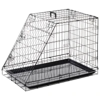Pawhut Trapeze Collapsible Dog Pet Travel Box Cage Removable Tray 93 x 58 x 65cm(m-1)