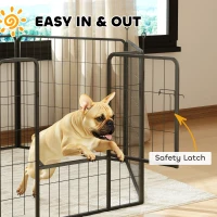 PawHut 6 Panels Dog Playpen, Portable Detachable Puppy Pen with Door, for Medium Dogs, 80cm High, Grey(m-5)