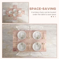 HOMCOM Five-Piece Compact Dining Table and Chairs Set - Brown/White(m-5)