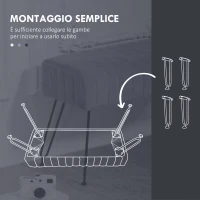 HOMCOM Panca Fondo Letto Imbottita in Peluche, Legno e Metallo, 82x30x47 cm, Grigia e Nera(m-6)