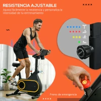 SPORTNOW Bicicleta Estática con Asiento y Manillar Ajustables Pantalla LCD Volante Inercia 4 kg y Soporte para Botella Negro(m-4)