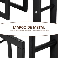 HOMCOM Soporte para Leña de Metal Estante de Leña Leñero de Exterior para Interior y Exterior Carga 100 kg 60x25x150 cm Negro(m-6)