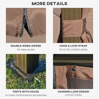 Outsunny 3.65 x 3(m) Hardtop Steel Gazebo Canopy with Aluminium Frame, Double Roof, Net Sidewalls and Curtains, Coffee(m-7)