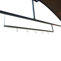 Outsunny Metal Smoking Gazebo Marquee Garden Patio BBQ Tent Grill Canopy Awning Shelter - Coffee(m-9)