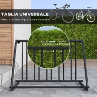 DURHAND Rastrelliera Portabiciclette a 3 Posti da Esterno, 114x58x75cm, Nero(m-5)