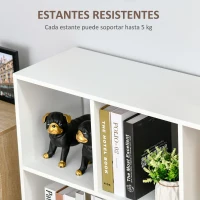 HOMCOM Estantería Librería con 8 Compartimentos Estantería de Exposición Moderno para Sala de Estar 97,5x30x100 cm Blanco(m-5)