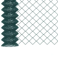 Outsunny Rete di Recinzione in Acciaio e PVC per Spazi Esterni, Rotolo da 25m e Altezza 1.7m, Verde(m-9)