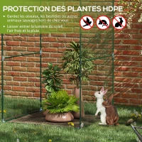 Outsunny Serre de jardin serre à tomates filet protection solaire porte zippée enroulable HDPE 120 x 120 x 180 cm vert foncé(m-4)