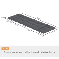 Outsunny Set of Two 190 x 56cm Sun Lounger Cushions - Dark Grey(m-3)