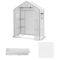 Outsunny Bâche de remplacement pour serre de jardin 140 x 73 x 190 cm avec fenêtre, porte anti-UV pour le jardin - Blanc