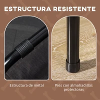PawHut Cama Elevada para Mascotas con Toldo Extraíble Tela Transpirable para Interior y Exterior 92x76x90 cm Marrón(m-8)