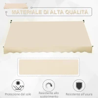 Outsunny Tenda da Sole a Bracci 3x1.5m con Manovella e Struttura Telescopica, Beige(m-4)
